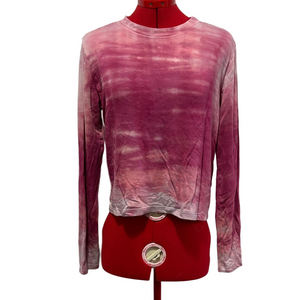 SM371 Stylish Pink Ombre Long Sleeve Top